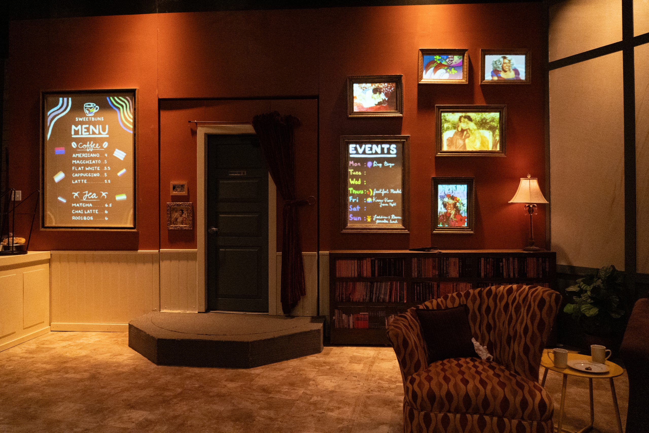 Production Photo of Faye's Room - A café set